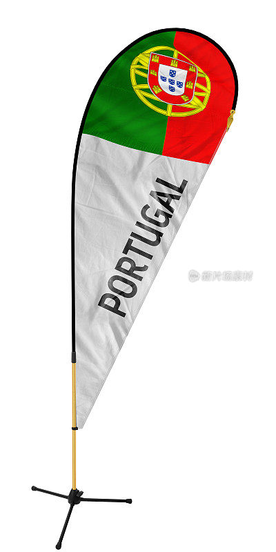 葡萄牙国旗和名称上的羽毛旗帜/鞠躬旗